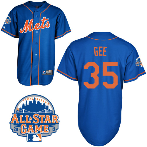 Dillon Gee #35 mlb Jersey-New York Mets Women's Authentic All Star Blue Home Baseball Jersey